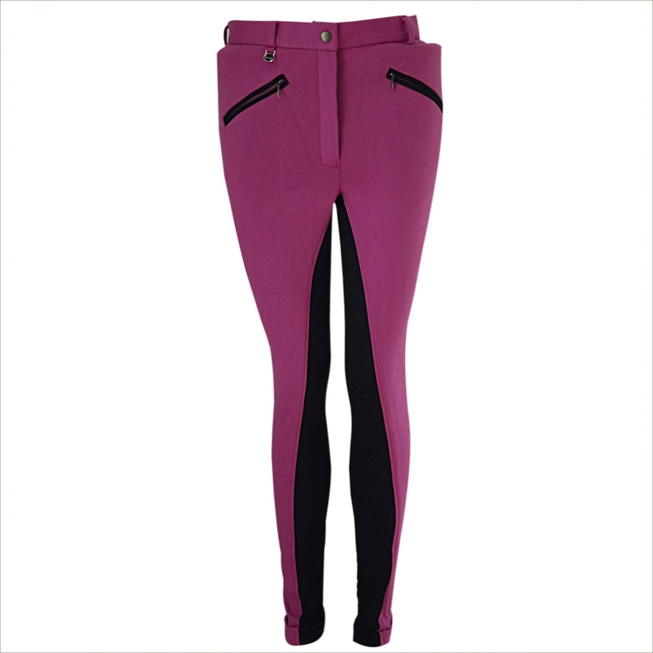 Cute Pink Ladies Jodhpurs With Black Self Seat n Side Panel